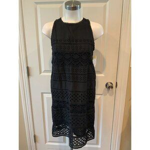 Joie Black Eyelet Lace Sleeveless Shift Dress, Size XS (US)